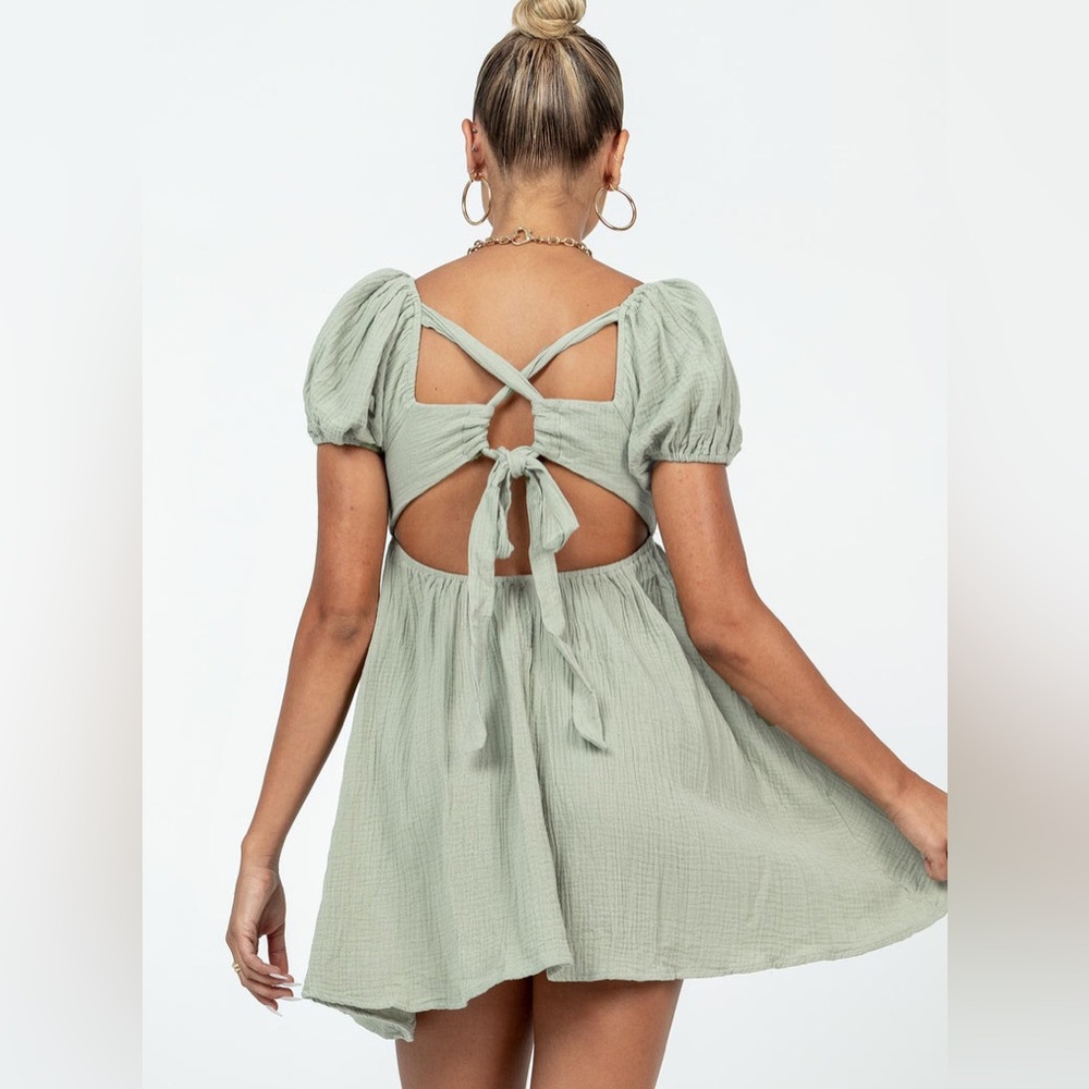 New Princess Polly Let’s dance mini dress in Sage green Size 10 - Picture 2 of 7